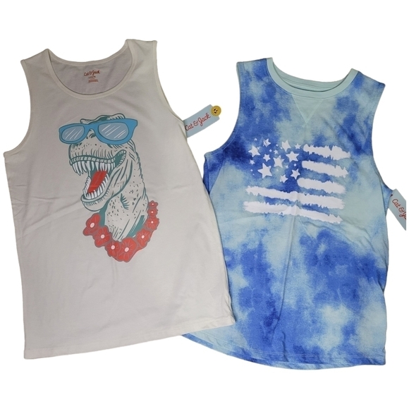 3/$15- 2pk Cat & Jack Boy's Graphic Tank Tops• L (12-14) - Picture 7 of 12